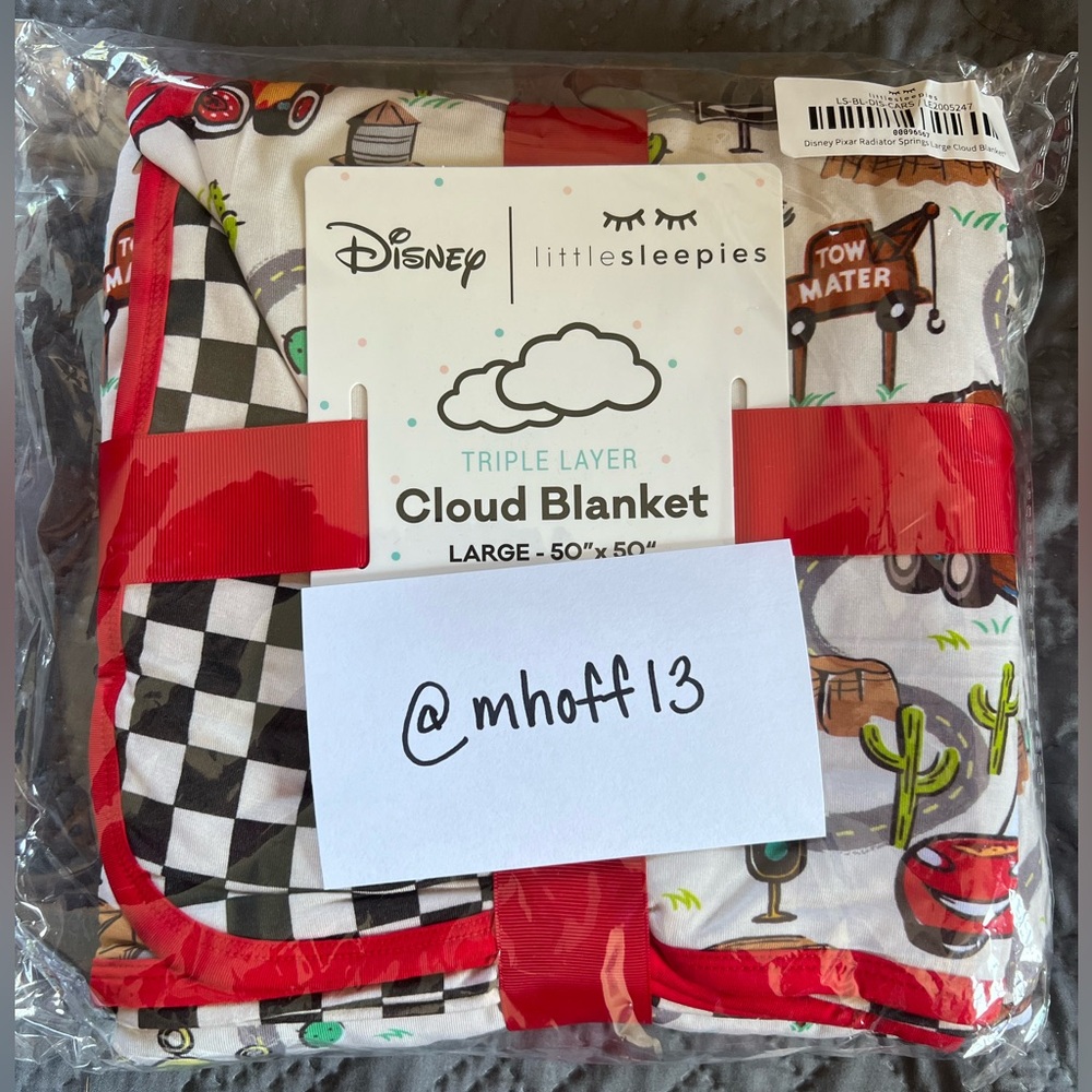Little Sleepies Disney Cars Radiator Springs Cloud Blanket NIB